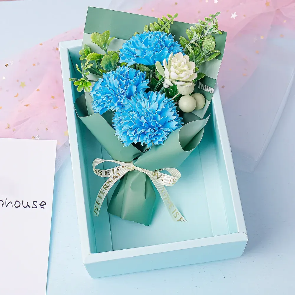 Aranjament floral elegant, flori de sapun, D4057, Blue