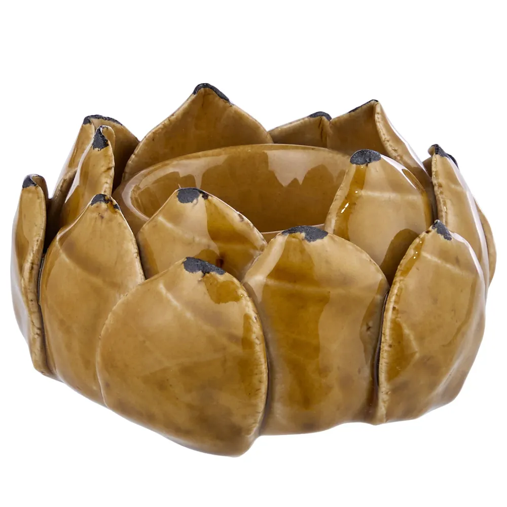 BLOSSOM suport lumanare ceramic galben