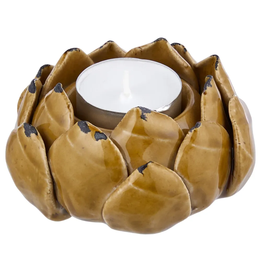 BLOSSOM suport lumanare ceramic galben