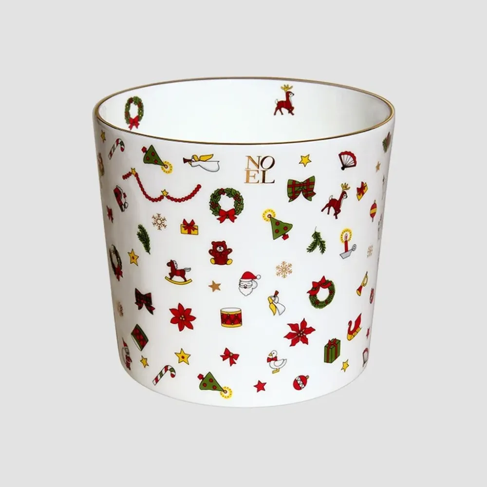 Cachepot mare Taitù Noel Oro Collection Fine Bone China 12-4-15