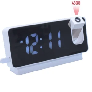 Ceas Digital cu LED Alb și Proiecție S282A – Afișaj Modern pentru Birou sau Dormitor, Funcție de Alarmă și Timp