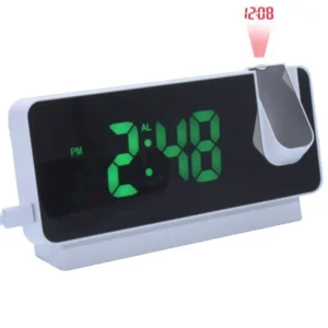 Ceas Digital LED Verde cu Proiecție S282A – Afișaj Modern pentru Birou sau Dormitor