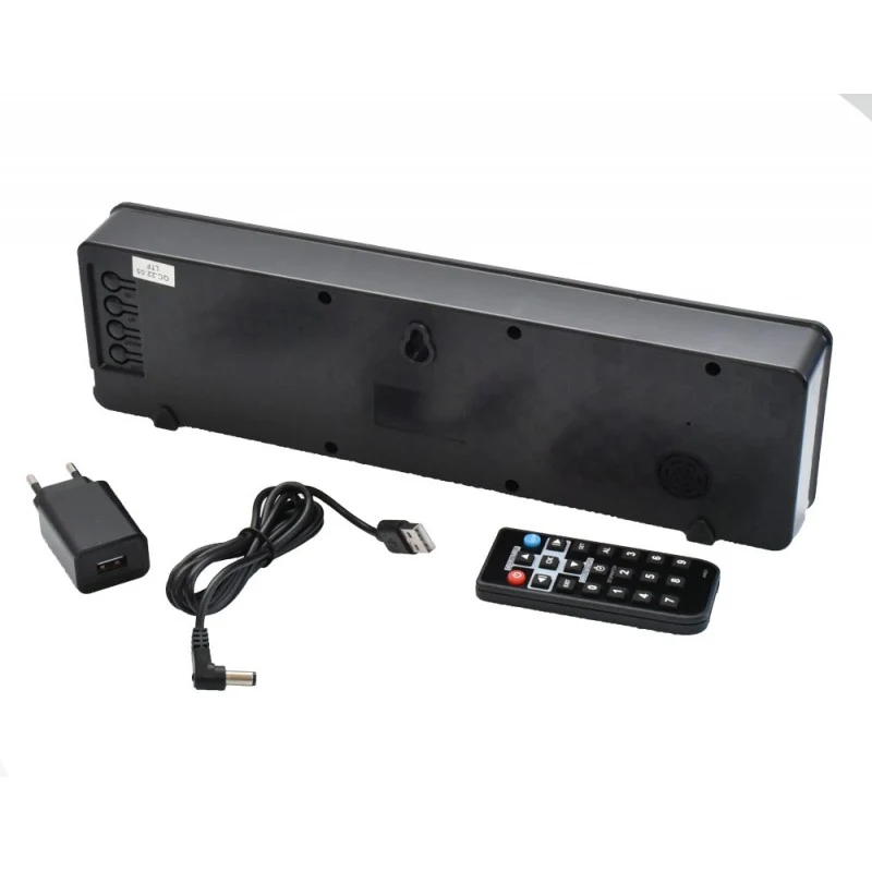 Ceas Digital de Masă și Perete 34x9cm cu LED Roșu – Cronometru, Timer, Alarmă și Luminozitate Ajustabilă pentru Birou sau...