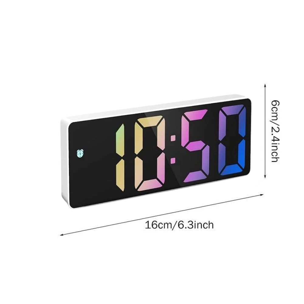 Ceas Electronic de Masă cu LED RGB – Afișaj cu Temperatura, Alarmă și Comandă Vocală, Dimensiuni 160 x 60 x 25 mm, Culoare...