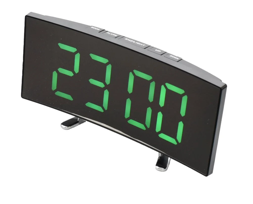 Ceas LCD Digital DT-6507 cu Oglindă și Afișaj LED Verde – Ceas de Birou pentru Monitorizarea Timpului