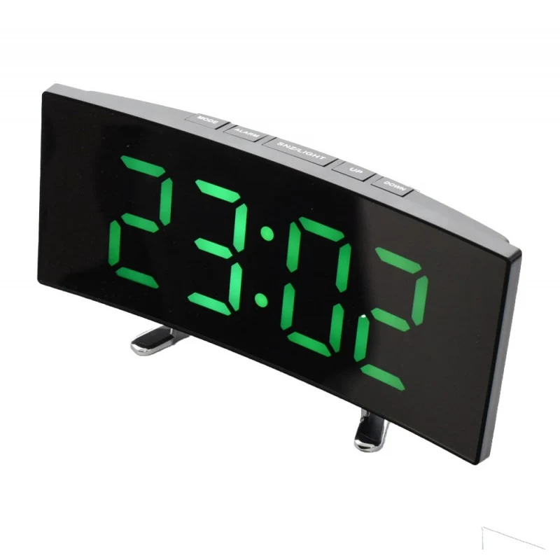 Ceas LCD Digital DT-6507 cu Oglindă și Afișaj LED Verde – Ceas de Birou pentru Monitorizarea Timpului