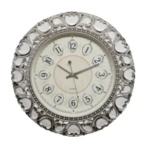 Ceas de perete 45 cm cu mecanism silentios, D3330 SILVER