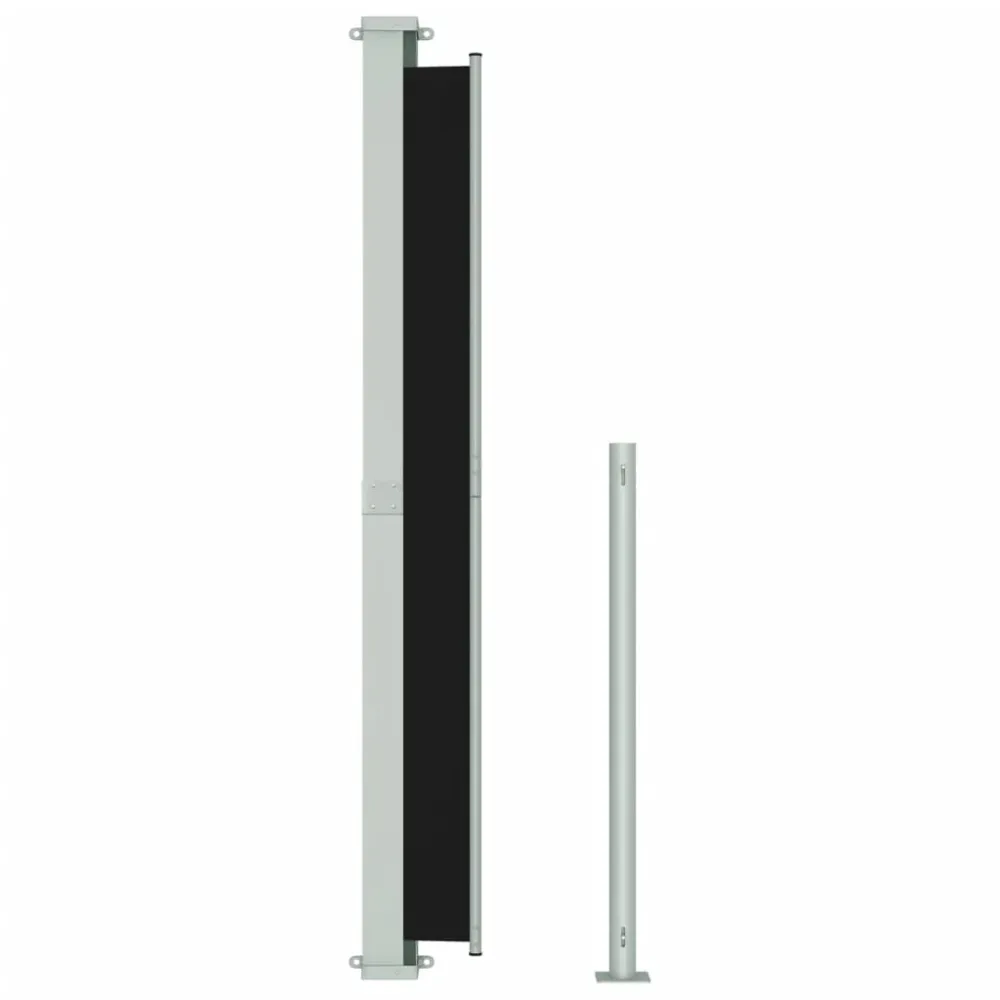 Copertină laterală retractabilă de terasă, negru, 220 x 500 cm