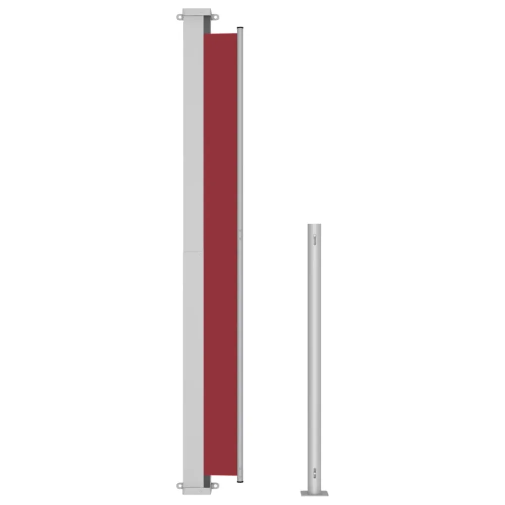 Copertină laterală retractabilă de terasă, roșu, 200x500 cm