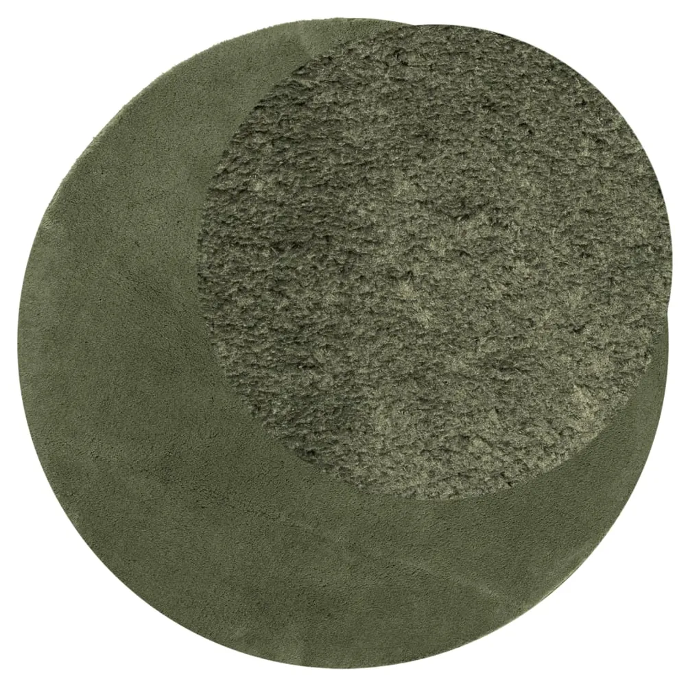 Covor HUARTE, fir scurt, moale și lavabil, verde pădure Ø 160cm