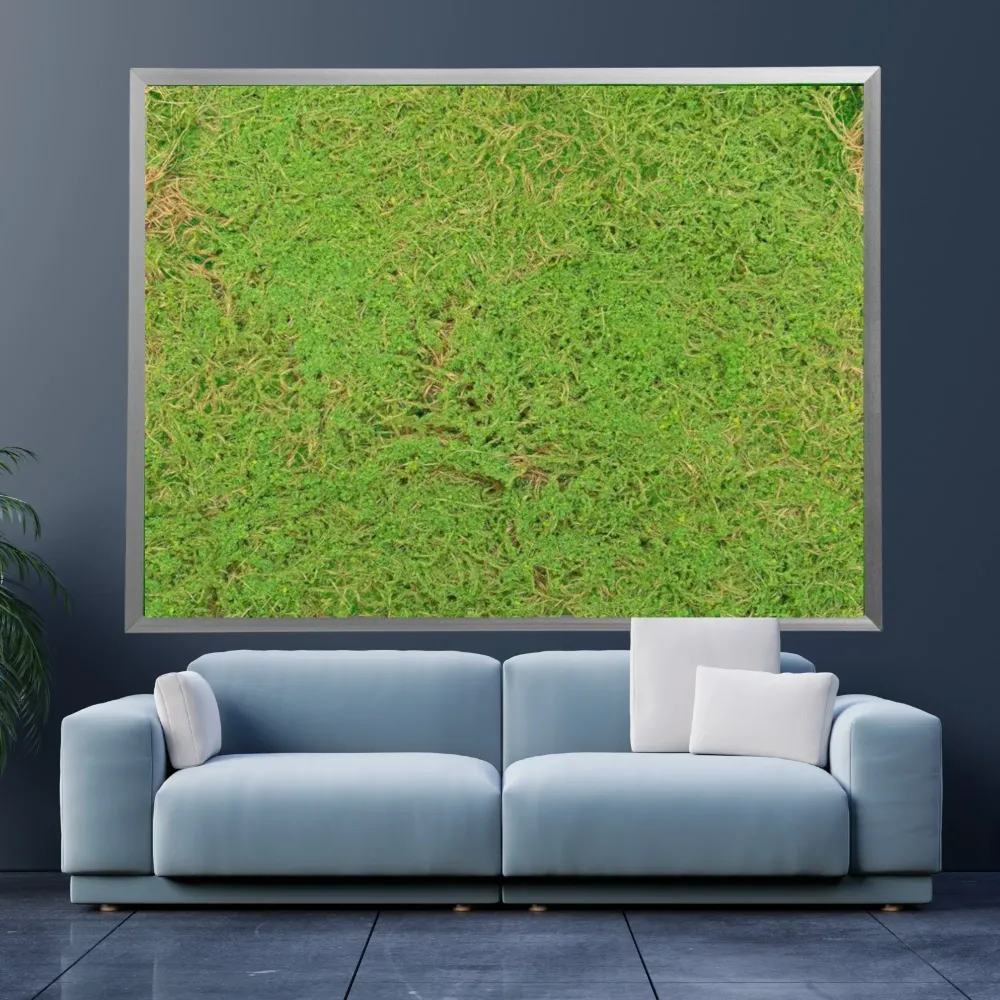 Covor muschi artificial de padure, Naimeed D6541, pentru decorare interioara sau exterioara, Verde, 1000x1000x20mm