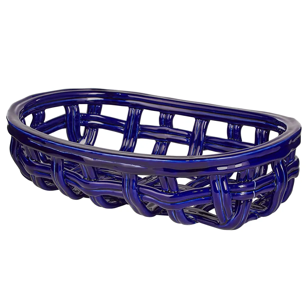 CRAFT cos ceramic glazurat albastru