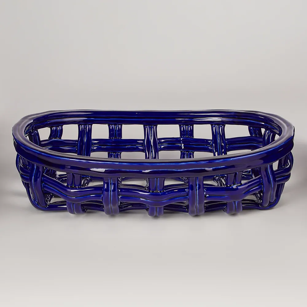 CRAFT cos ceramic glazurat albastru