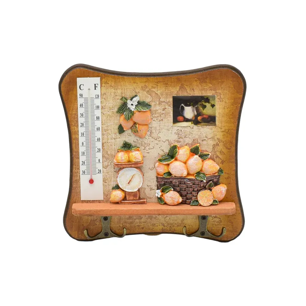 Cuier decorativ cu termometru D54, 19x19 cm, m3
