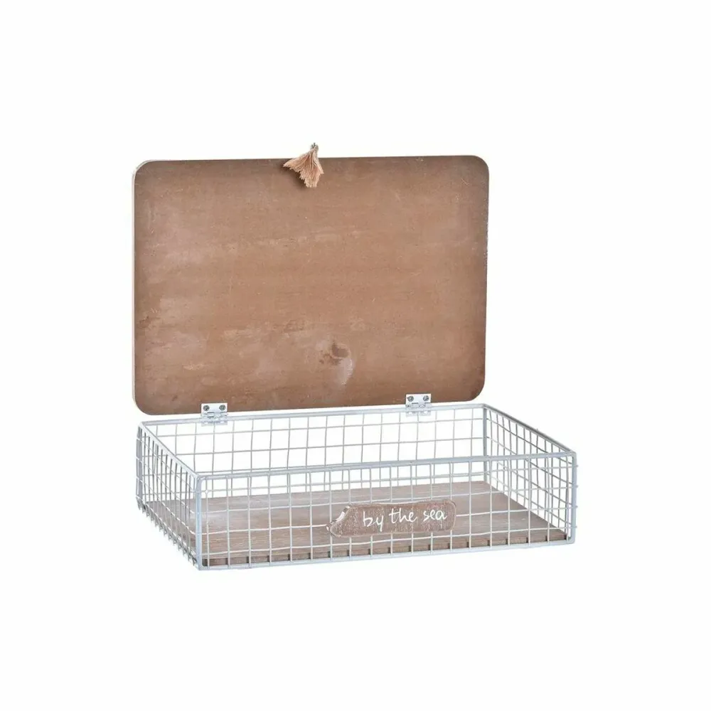 Cutie Decorativă DKD Home Decor Alb Maro Lemn Metal 24 x 16 x 6 cm