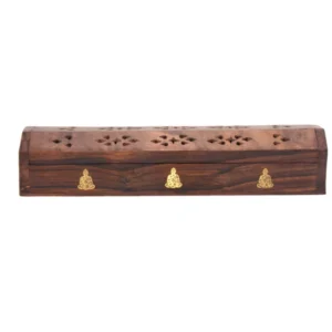Cutie de lemn pentru bețișoare de tămâie cu motiv Buddha - Sattva