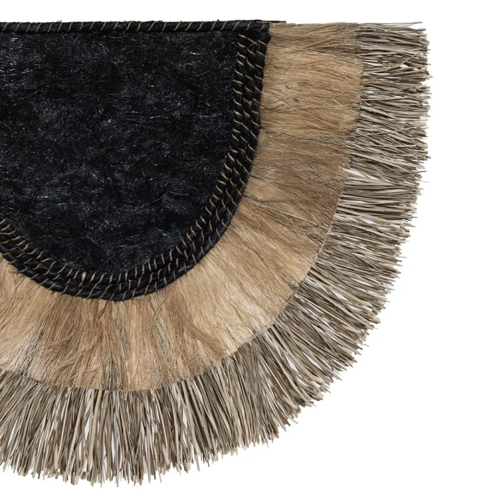 Decoratiune perete maro din abaca si iarba Mendong Veda