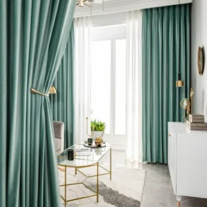 Draperie catifea Velvet 810, verde mentă inchis