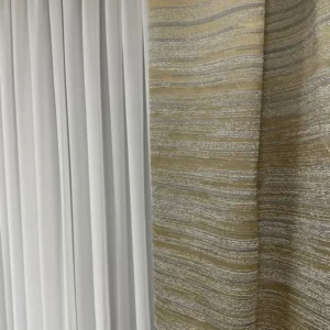 Draperie tafta 1859/22, model cu striații, bej, alb, gri