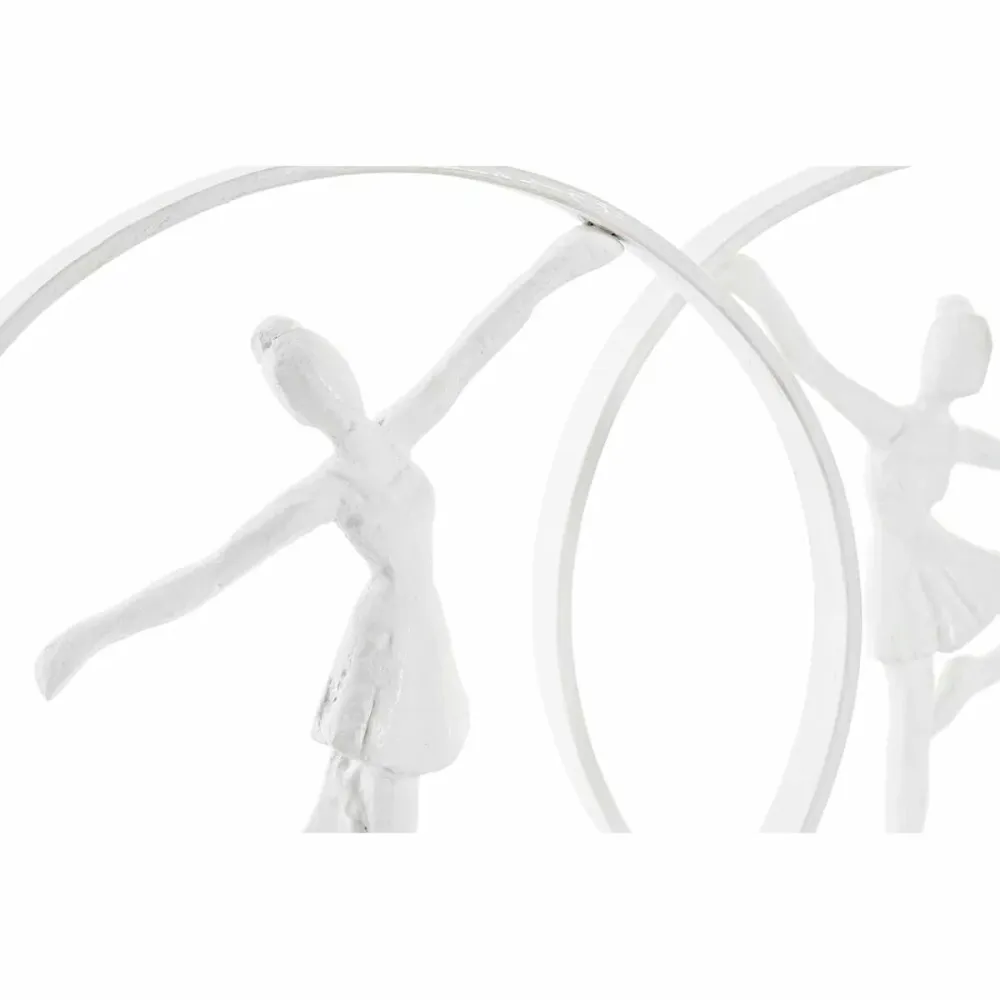 Figură Decorativă DKD Home Decor 23 x 9 x 33 cm Alb Balerină (2 Unități)
