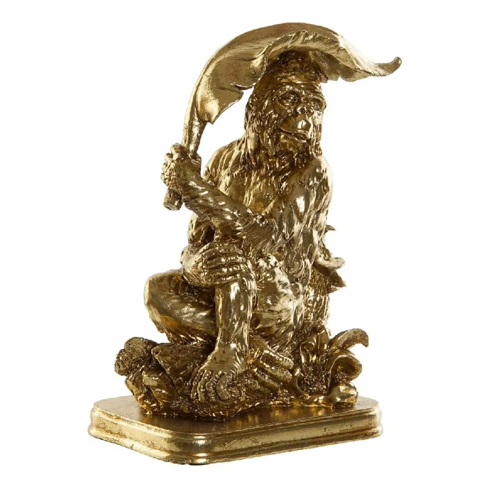 Figură Decorativă DKD Home Decor Auriu* Rășă Colonial Frunza unei plante 16,5 x 10,6 x 22,5 cm