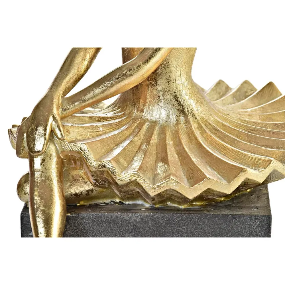 Figură Decorativă DKD Home Decor Balerină Auriu* Rășă Gri închis (21,5 x 23 x 32 cm)