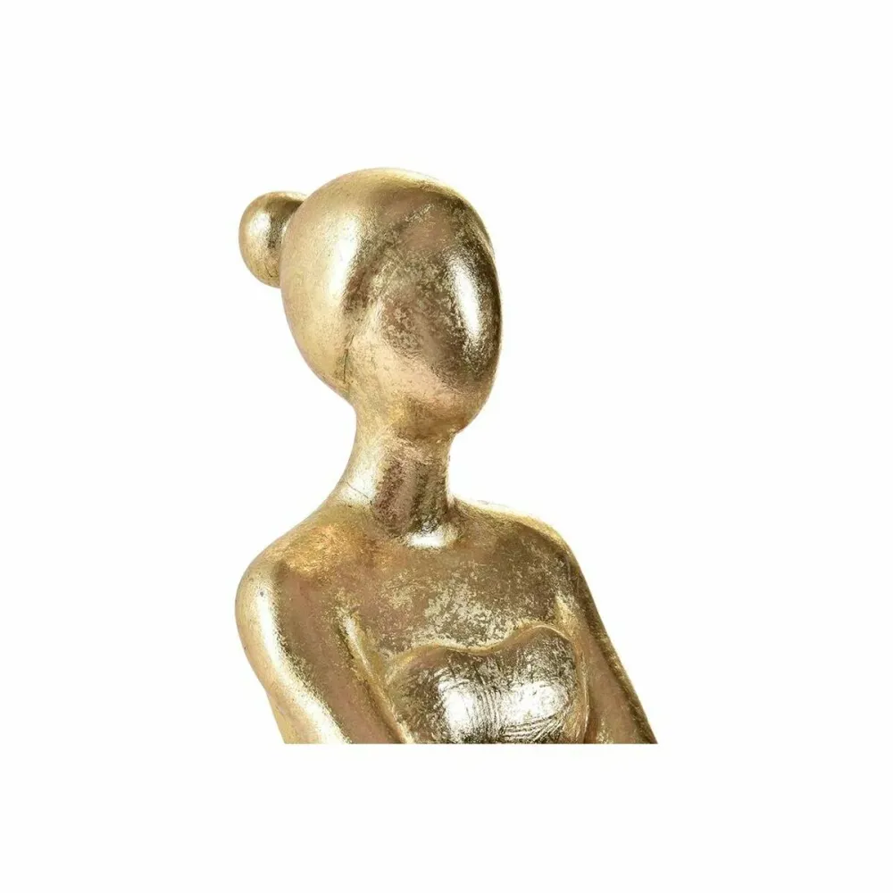 Figură Decorativă DKD Home Decor Balerină Auriu* Rășă Gri închis (21,5 x 23 x 32 cm)