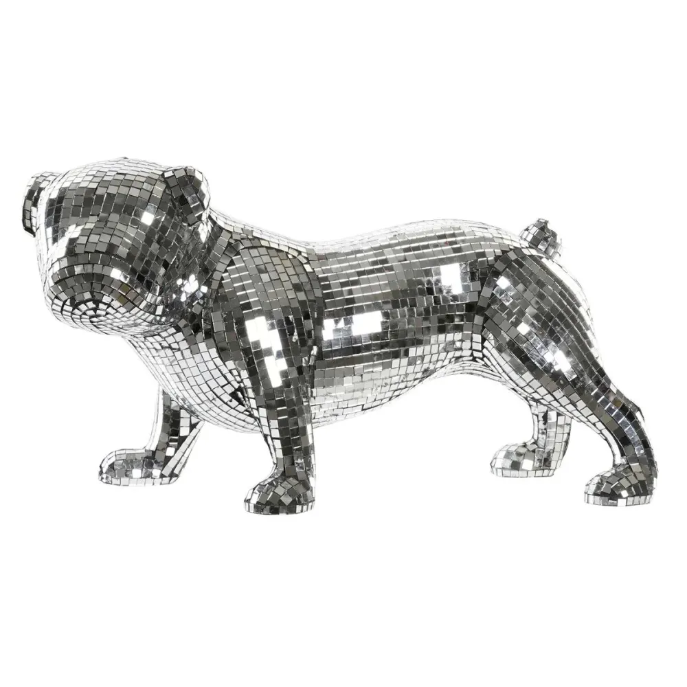 Figură Decorativă DKD Home Decor Engleză Argintiu Bulldog Rășă Modern (45,5 x 21,5 x 25 cm)