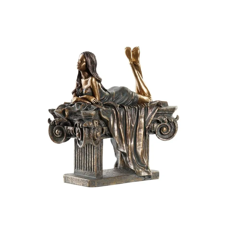 Figură Decorativă DKD Home Decor Femeie Cupru Rășă (30,5 x 15,5 x 28,5 cm)