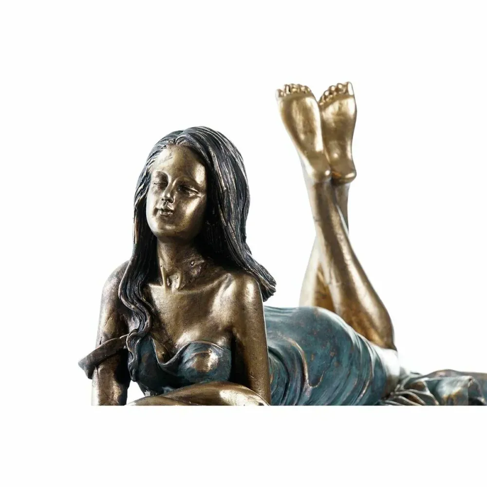 Figură Decorativă DKD Home Decor Femeie Cupru Rășă (30,5 x 15,5 x 28,5 cm)