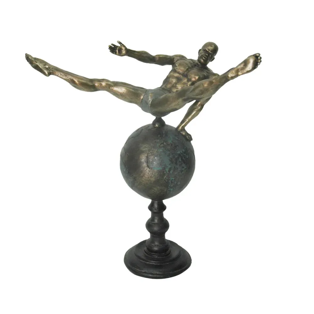 Figură Decorativă DKD Home Decor Lume Auriu* Rășă Gimnast / Gimnastă Modern (29 x 16 x 33 cm)