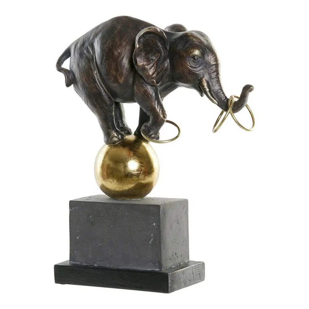 Figură Decorativă DKD Home Decor Metal Rășă Elefant (31 x 13 x 41 cm)