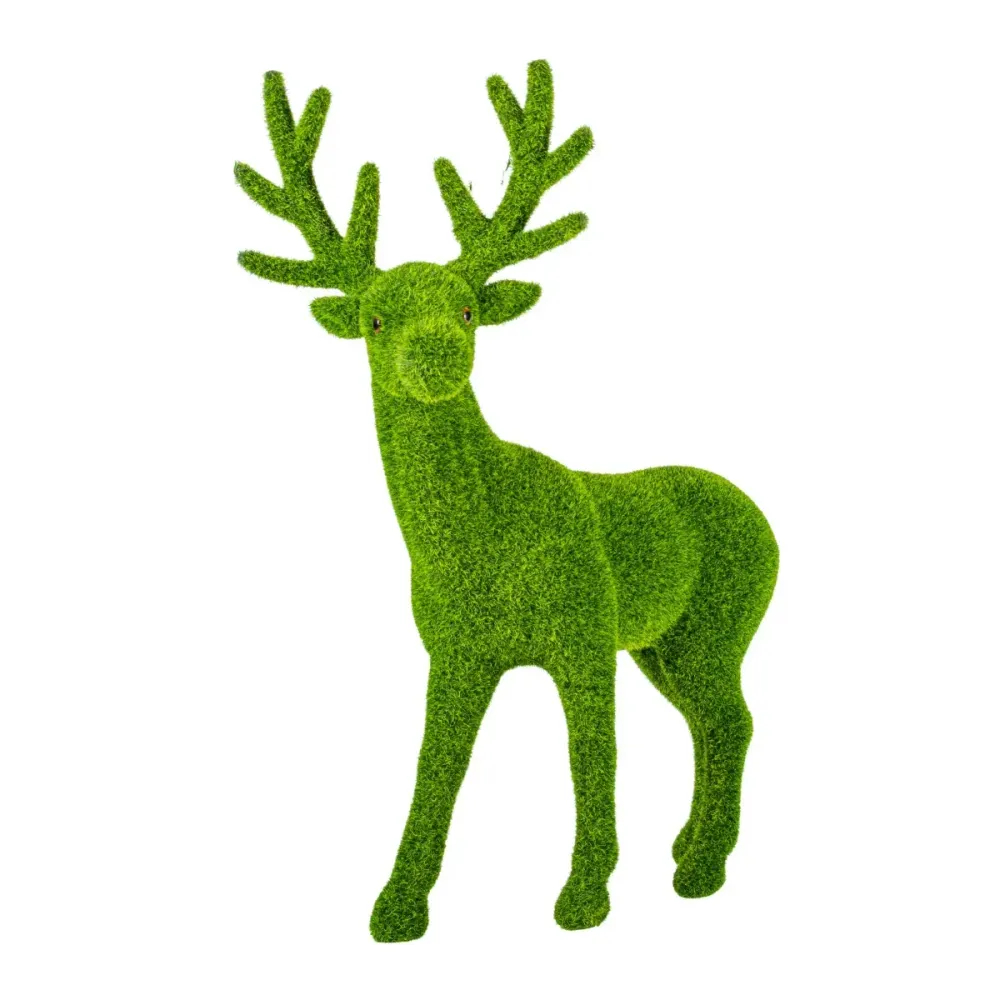 Figurina din iarba artificiala, Naimeed D6535, Cerb, Verde, 52 cm