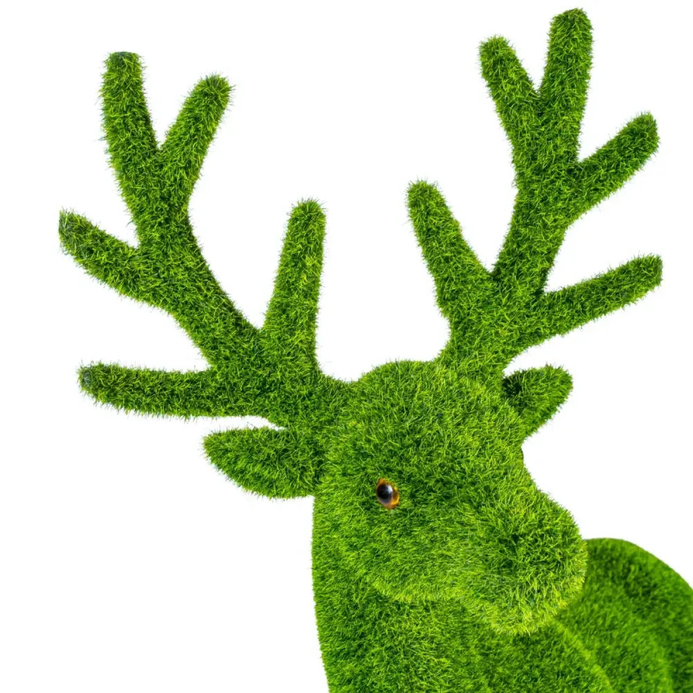 Figurina din iarba artificiala, Naimeed D6535, Cerb, Verde, 52 cm