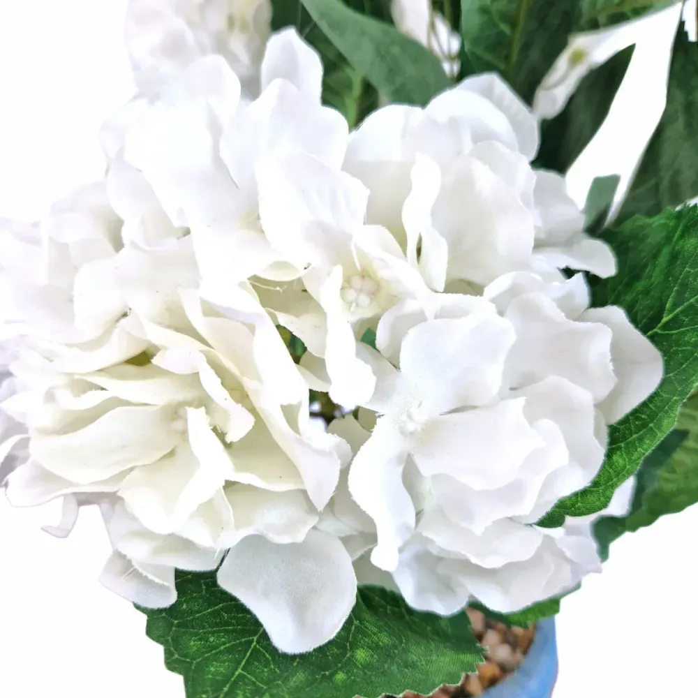 Floare artificiala ghiveci, Hortensie, Naimeed D2854, 39x39x50cm, Alb