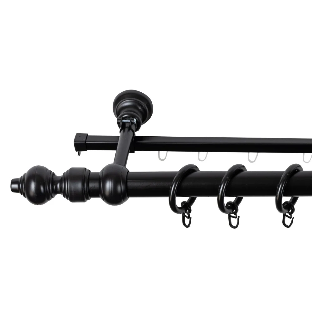 Galerie metal infoliat Filigrano, culoare negru, 280 cm - SINA U INCLUSA
