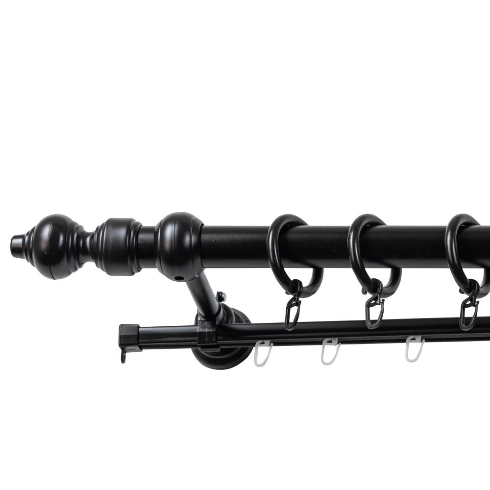 Galerie metal infoliat Filigrano, culoare negru, 280 cm - SINA U INCLUSA