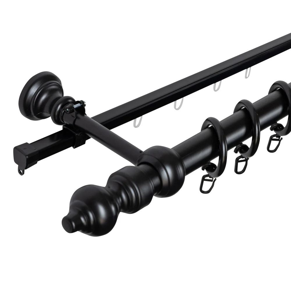 Galerie metal infoliat Filigrano, culoare negru, 280 cm - SINA U INCLUSA