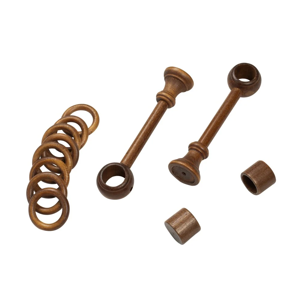 Galerie simpla lemn masiv Cafiro, consola standard, nuanta nuc, 140 cm - KIT COMPLET