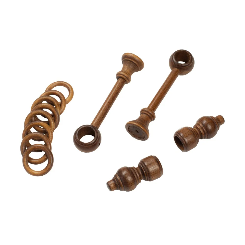 Galerie simpla lemn masiv Filigrano, consola standard, nuanta nuc, 140 cm - KIT COMPLET
