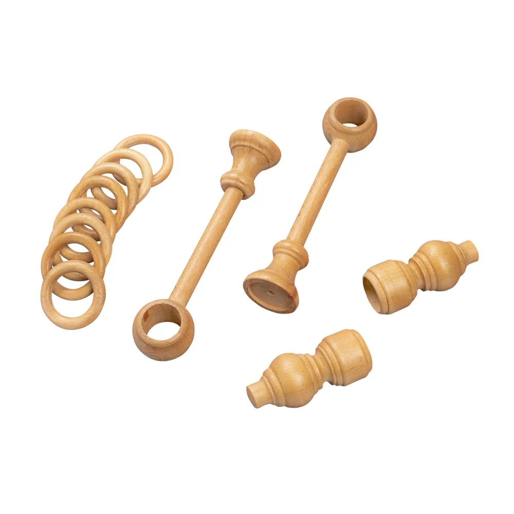 Galerie simpla lemn masiv Filigrano, consola standard, nuanta stejar, 400 cm - KIT COMPLET