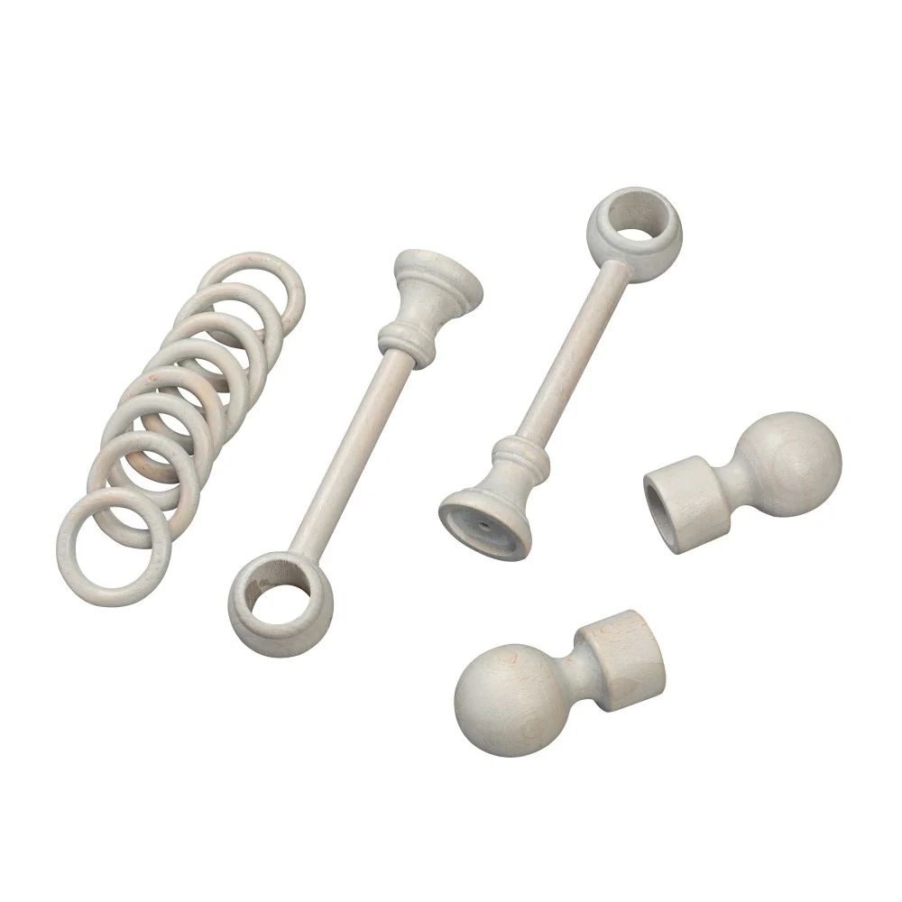 Galerie simpla lemn masiv Giro, consola standard, nuanta gri-antic, 280 cm - KIT COMPLET