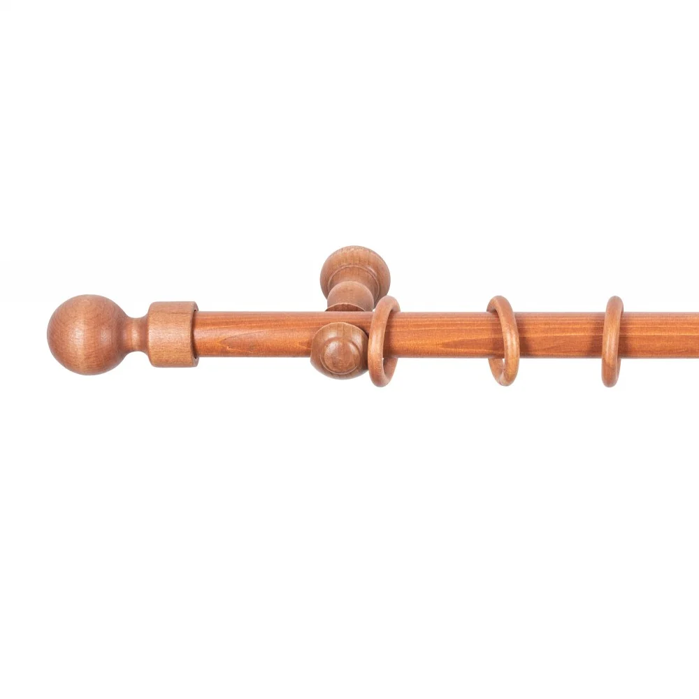 Galerie simpla lemn masiv Giro, consola clasica, nuanta cires, 180 cm - KIT COMPLET