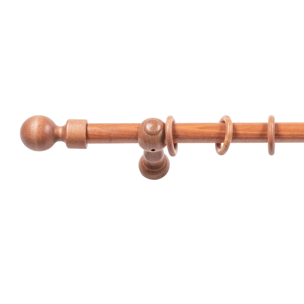 Galerie simpla lemn masiv Giro, consola clasica, nuanta cires, 360 cm - KIT COMPLET