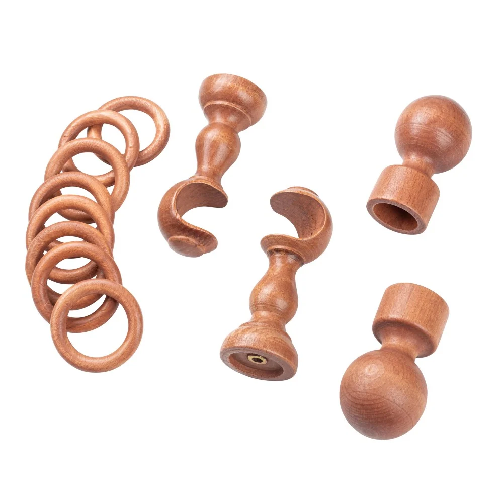 Galerie simpla lemn masiv Giro, consola clasica, nuanta cires, 360 cm - KIT COMPLET
