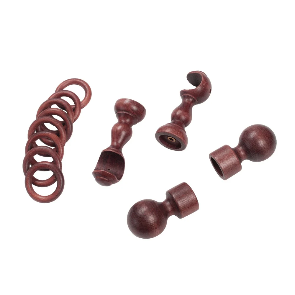 Galerie simpla lemn masiv Giro, consola clasica, nuanta mahon, 180 cm - KIT COMPLET