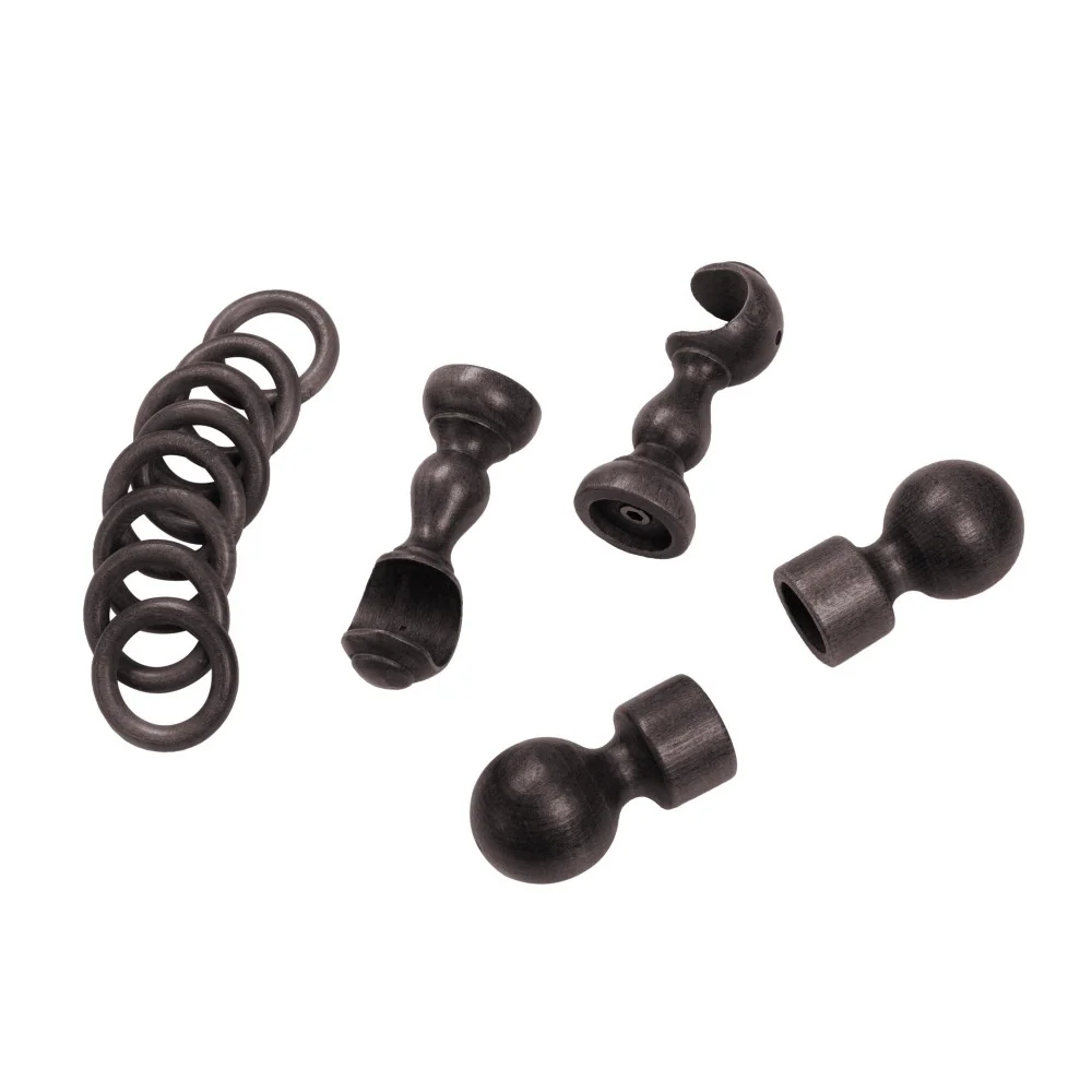 Galerie simpla lemn masiv Giro, consola clasica, nuanta wenge, 280 cm - KIT COMPLET
