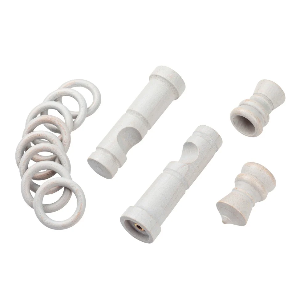 Galerie simpla lemn masiv King, consola moderna, nuanta gri-antic, 360 cm - KIT COMPLET