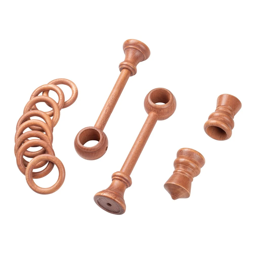 Galerie simpla lemn masiv King, consola standard, nuanta cires, 240 cm - KIT COMPLET
