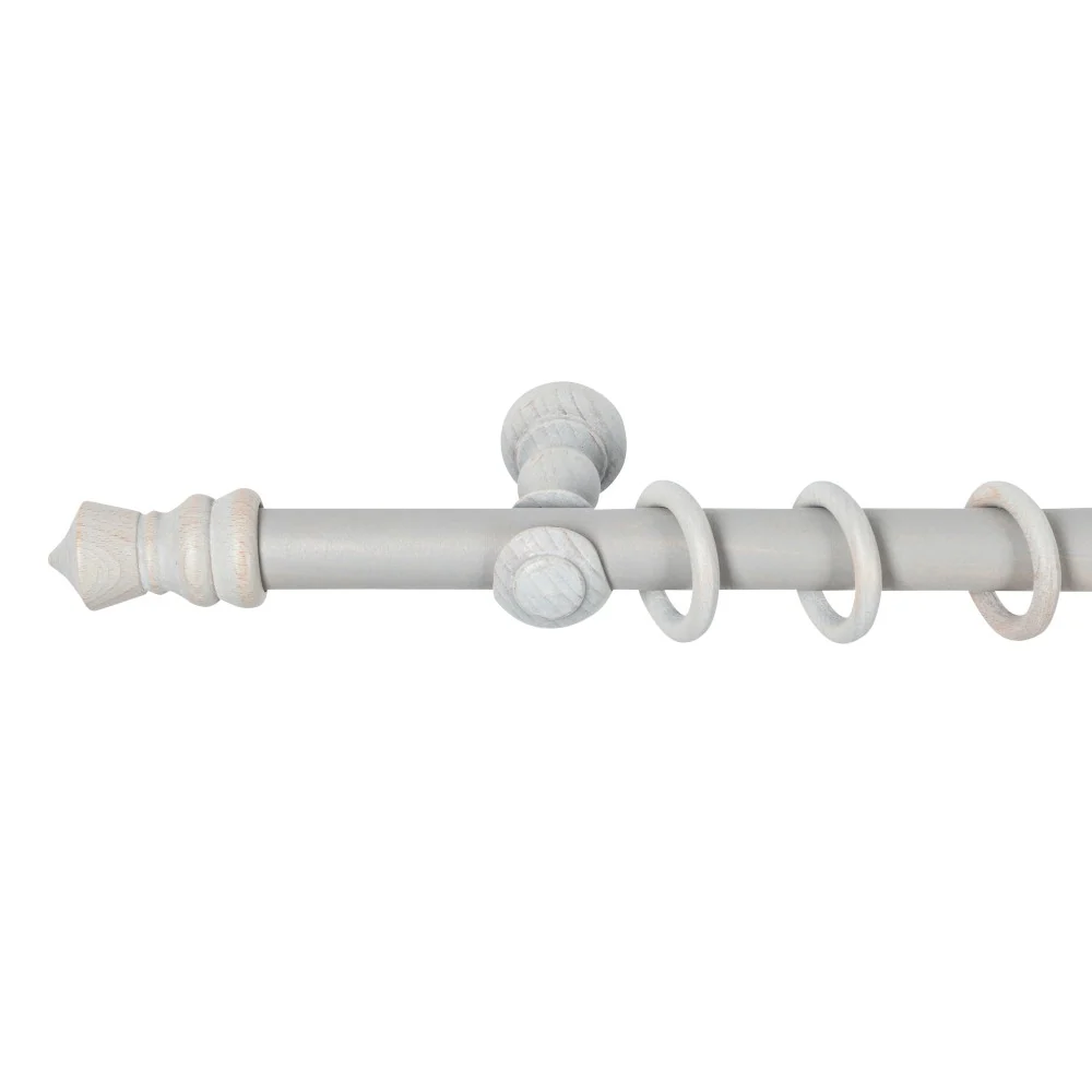 Galerie simpla lemn masiv King, consola clasica, nuanta gri-antic, 240 cm - KIT COMPLET